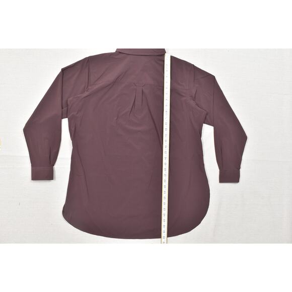 Duluth Trading Co. Women's 1X Plus Size Purple Polyester Blend Blouse Shirt - Picture 4 of 8